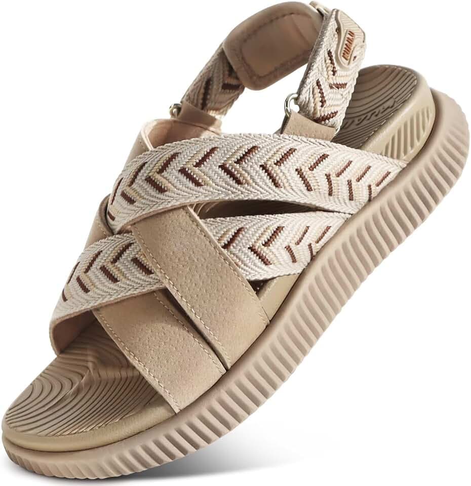 KuaiLu Womens Orthopedic Walking Sandals with Memory Foam Arch Support