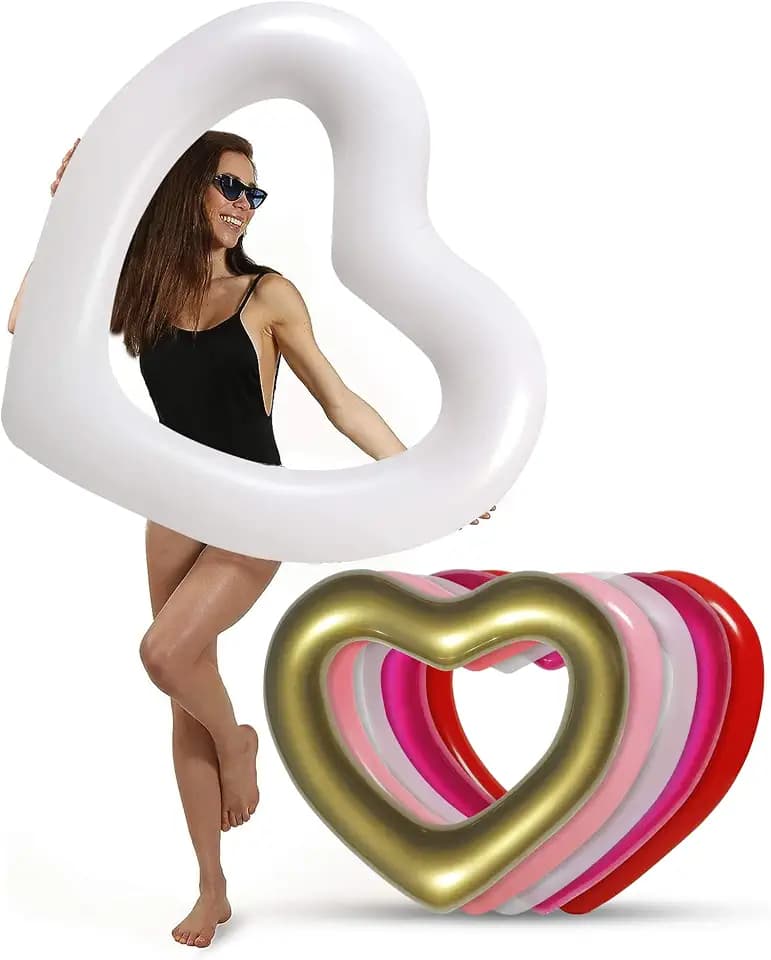 The Original Heart Pool Floats for Adults by LOTELI – Thicker & Stronger – Large Inflatable Pool Floats for Parties Bachelorette Wedding Float – River Lake Beach Raft - Durable & Easy to Inflate
