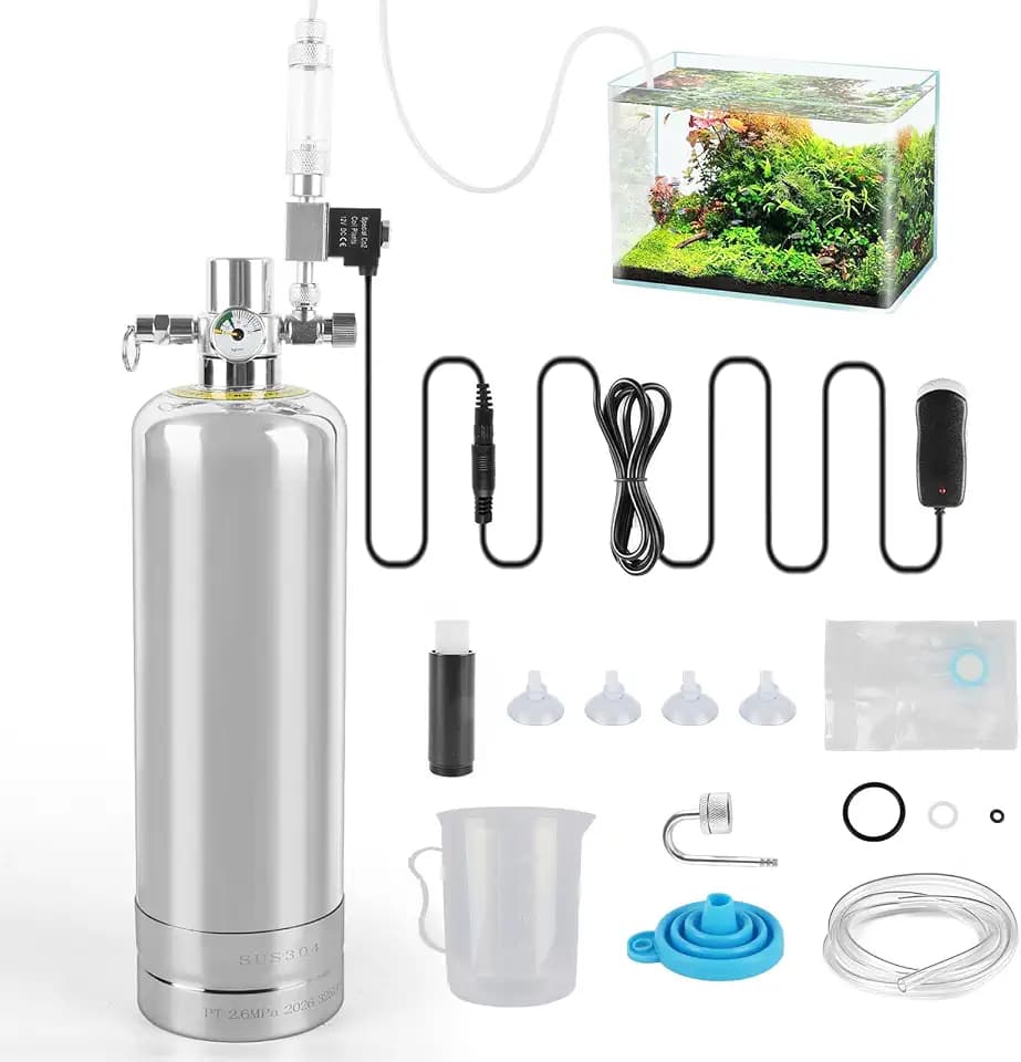JAOGAUS CO2 Anlage Aquarium Komplett Set 2kg, mit Magnetventil & Diffusor