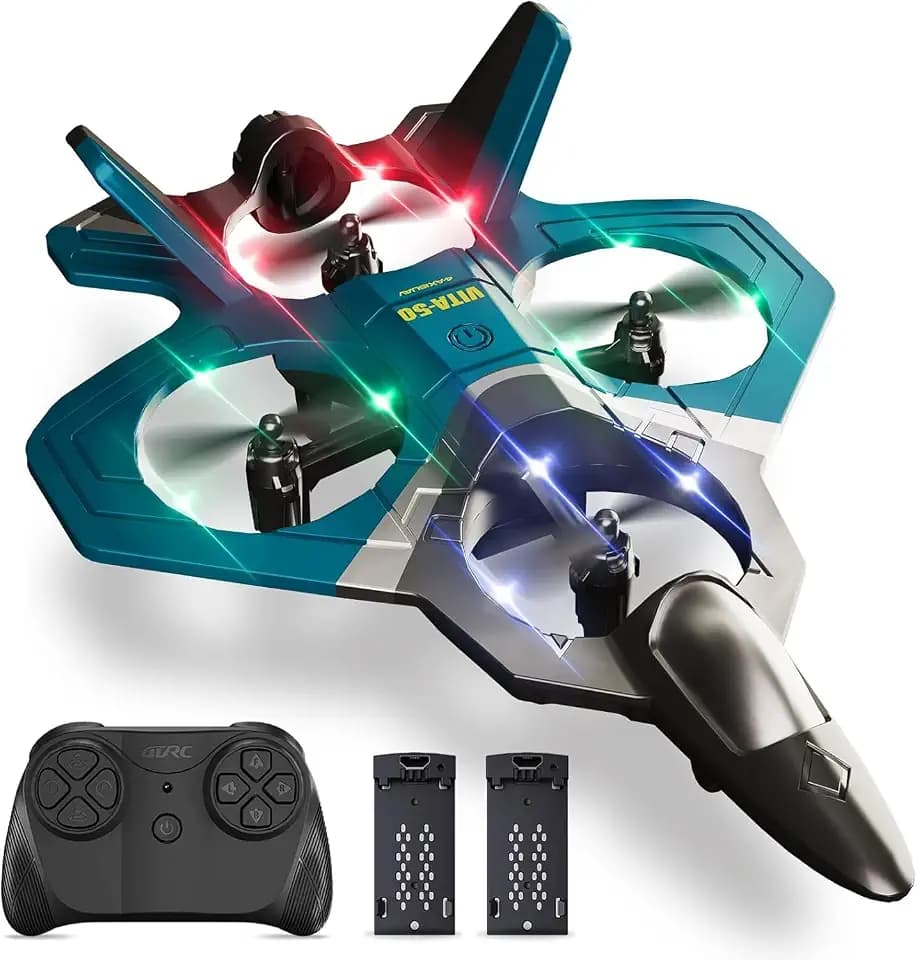 4DRC RC Flugzeug Spielzeug für Jungen, Kinder und Anfänger, RC Flugzeuge, Kampfjets, Hubschrauber, Drohnen für Kinder und Erwachsene, 2 Batterien, leicht zu fliegen
