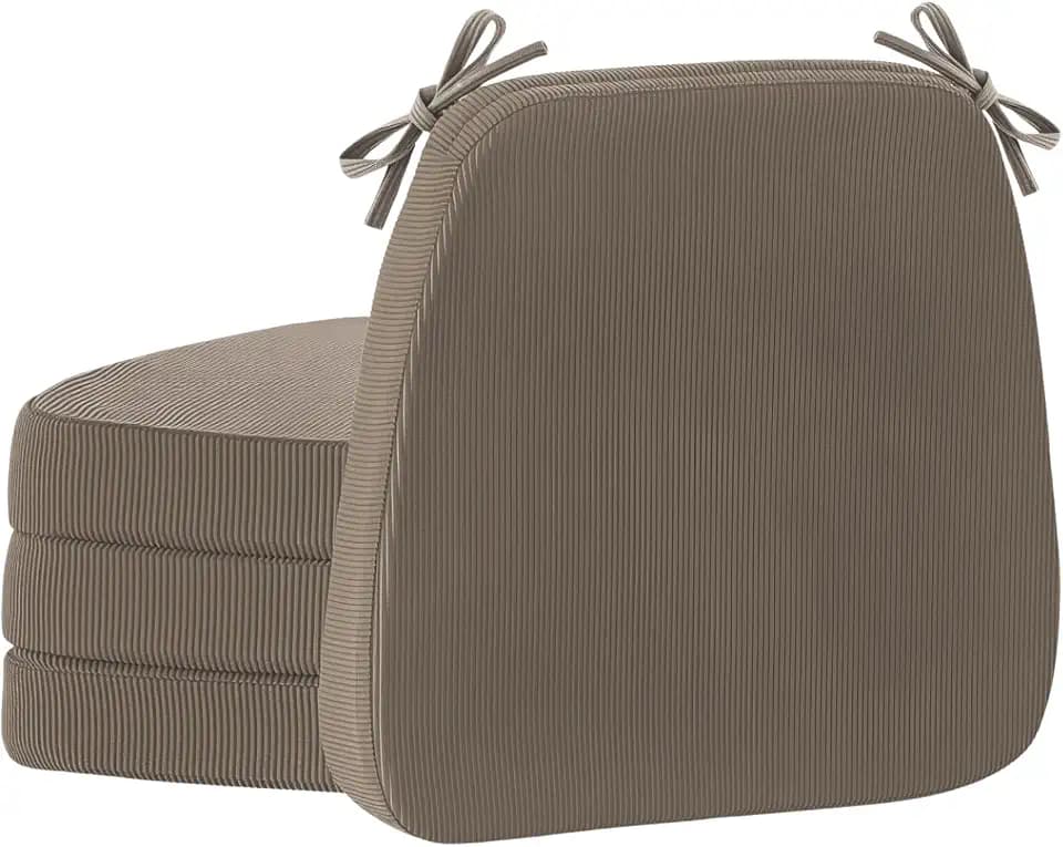 Dining Chair Cushions, Light Brown, 17"x16", Set of 4