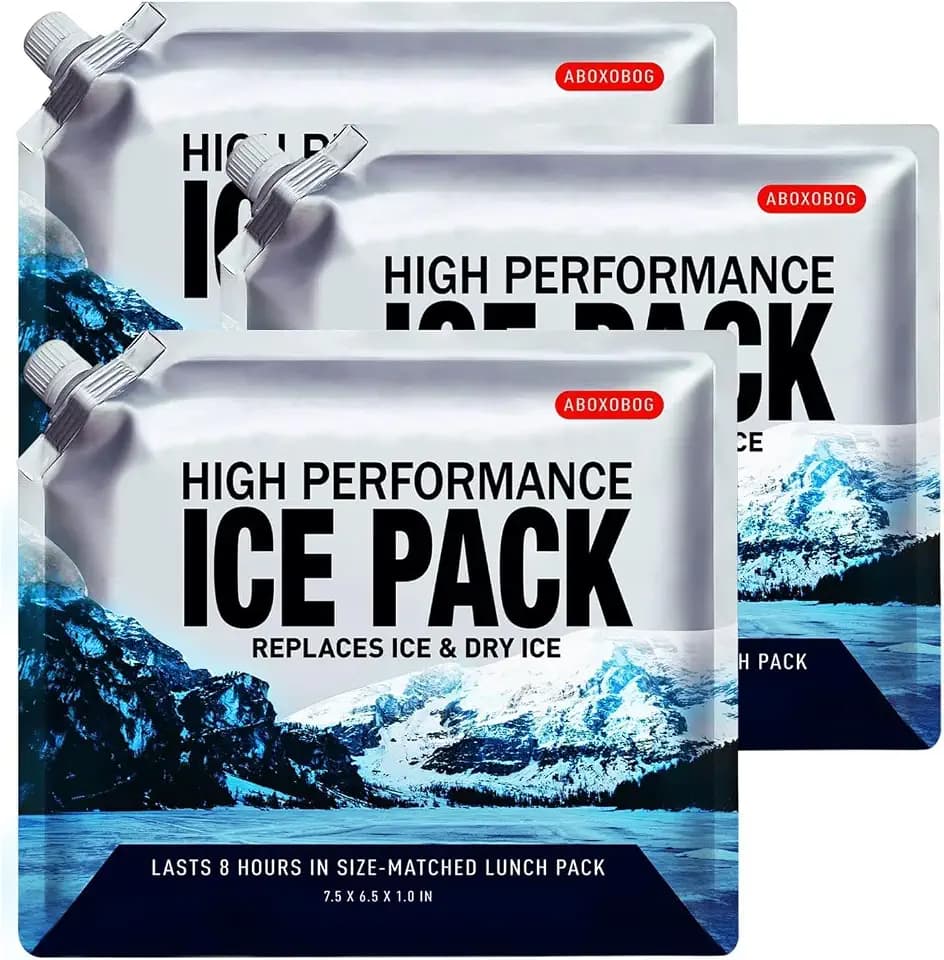 Reusable Ice Packs for Coolers Long Lasting Gel Freezer Packs for Cooler Bag Lunch Box,Keeps Food Cold Fresh (Small Set of 3P)