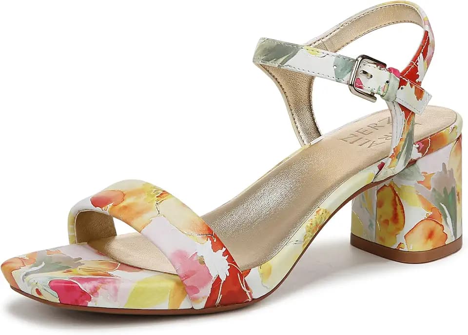 Naturalizer Women's Izzy Block Heel Ankle Strap Heeled Sandal