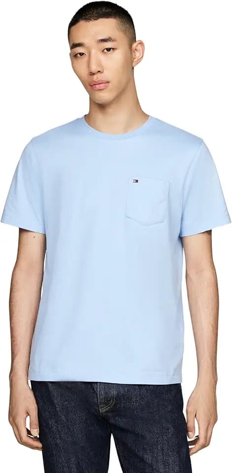 Tommy Hilfiger Herren T-Shirts Kurzarm Essential mit Brusttasche