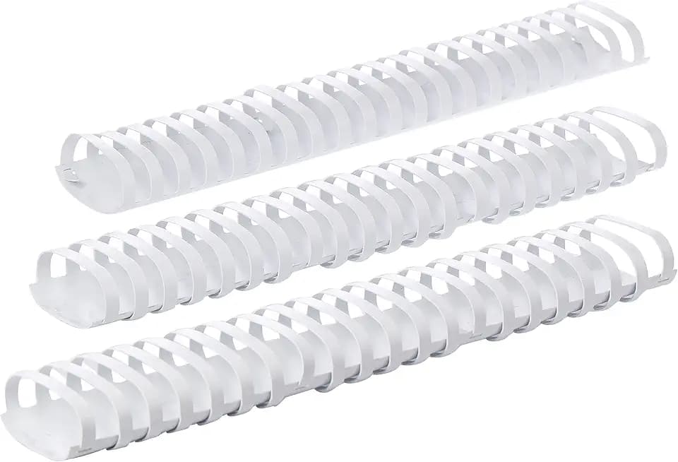 GBC 4028207 Kunststoff-Binderücken (21 Ringe, 450 Blatt, A4,51mm),50Stückweiß
