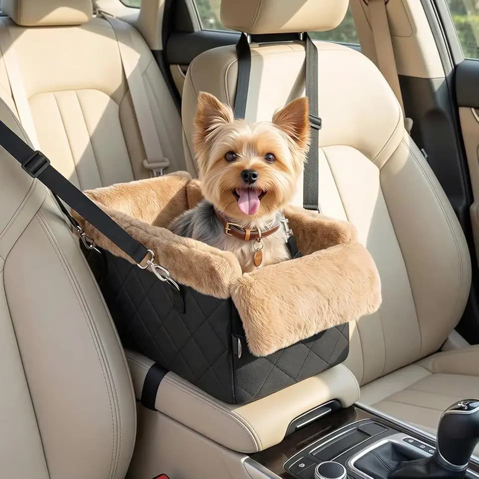VavoPaw Center Console Dog Car Seat for Small Dogs&Cats Under 12 LBS
