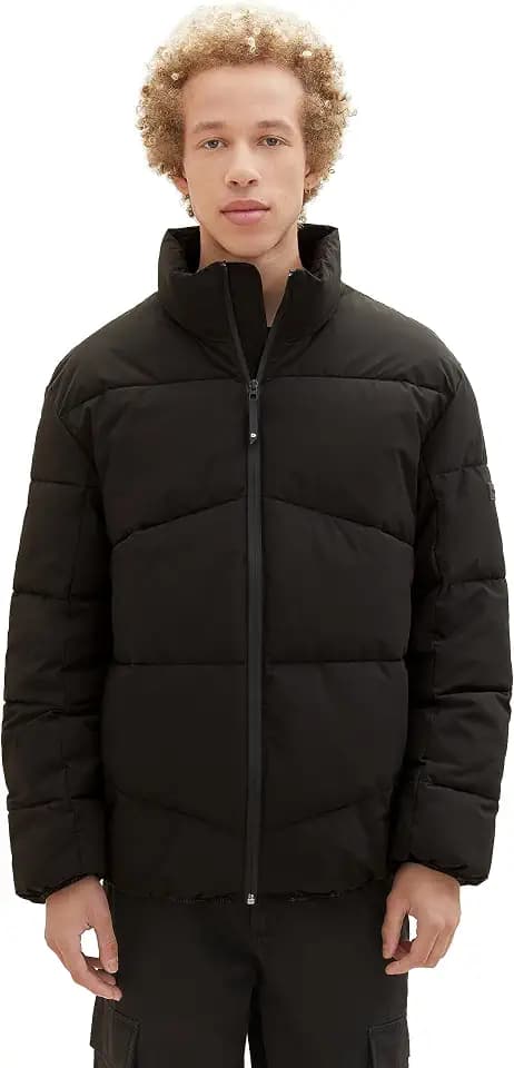 TOM TAILOR Denim Herren Relaxed Fit Puffer-Jacke mit Stehkragen 1037388