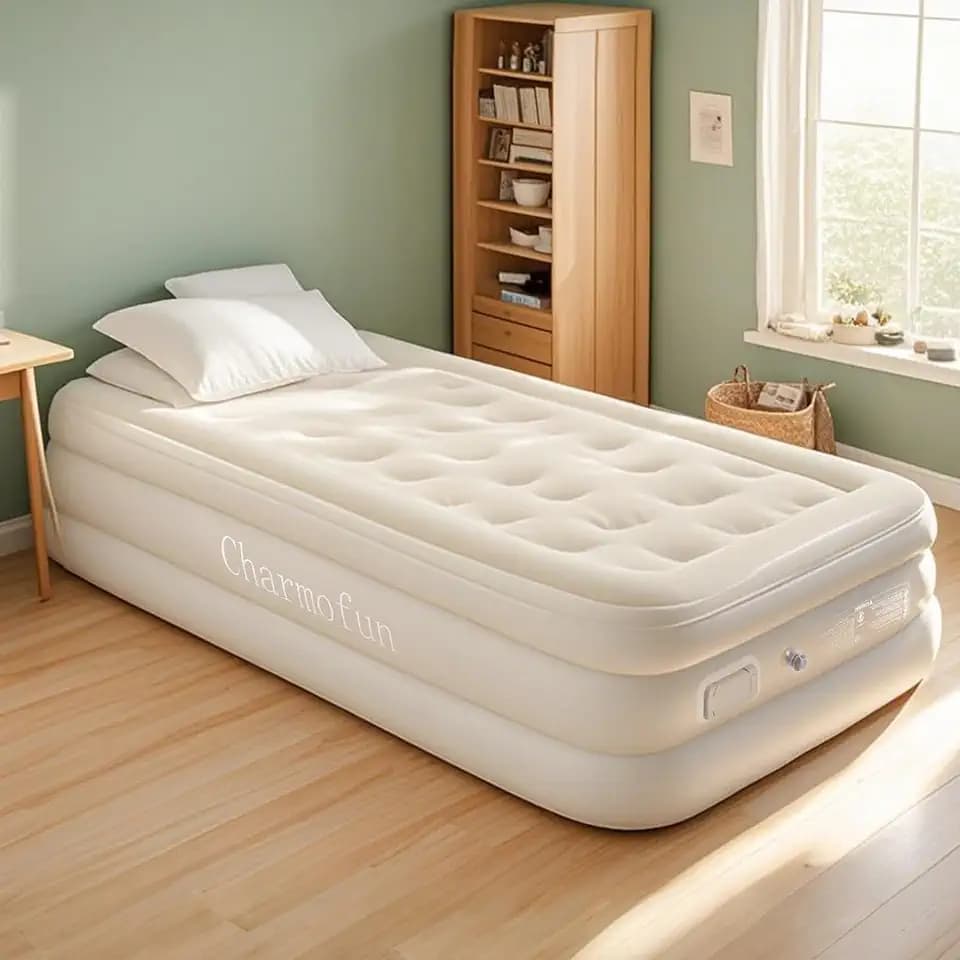 Charmofun Luftmatratze für 1 Person, Luftbett mit integrierter Pumpe