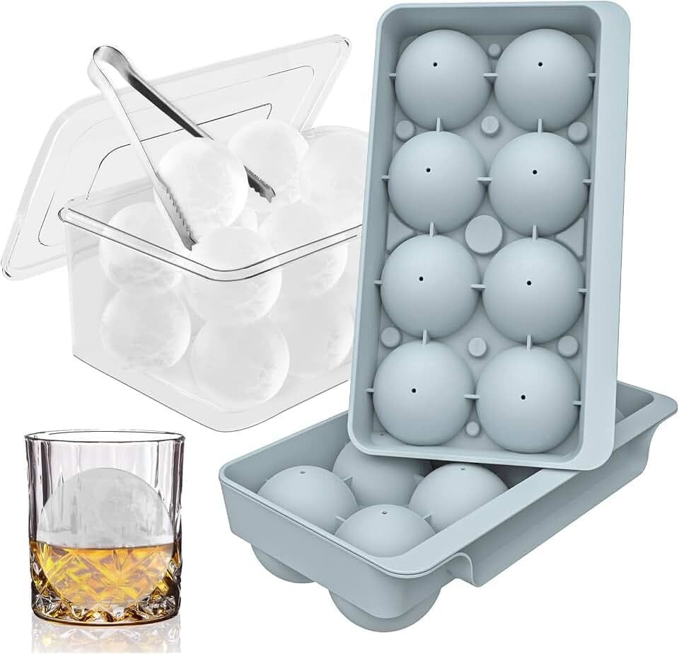 Eiswürfelform Groß 6,4 cm, 2er Set Runde Eiswürfelformen