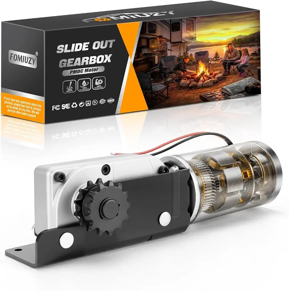 Rv Slide Out Gearbox Housing R25076 Accu Slideout PMDC Motor R25075 Replaces R25076-1 225008 25076-1 R25075 R25074 64ZY-CJ001-039 3/16 Drive High Output 13 Gear Sprocket High Torque Parts