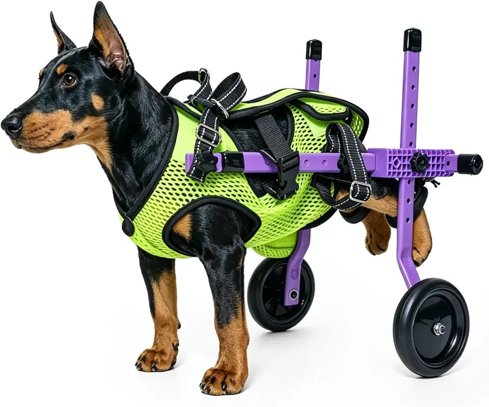 Dog Wheelchair for Back Legs, Lightweight Wheelchair for Dogs, Dog Wheels for Back Legs, Adjustable Pet Wheelchair with Fecal Plastic Bag and Pet Urine Pads for Arthritis, Injured, or Disabled Dogs