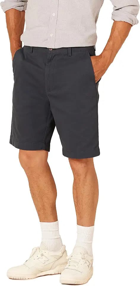 Amazon Essentials Men's Classic-Fit 9" Cotton Twill Chino Shorts with Button-Through Pockets