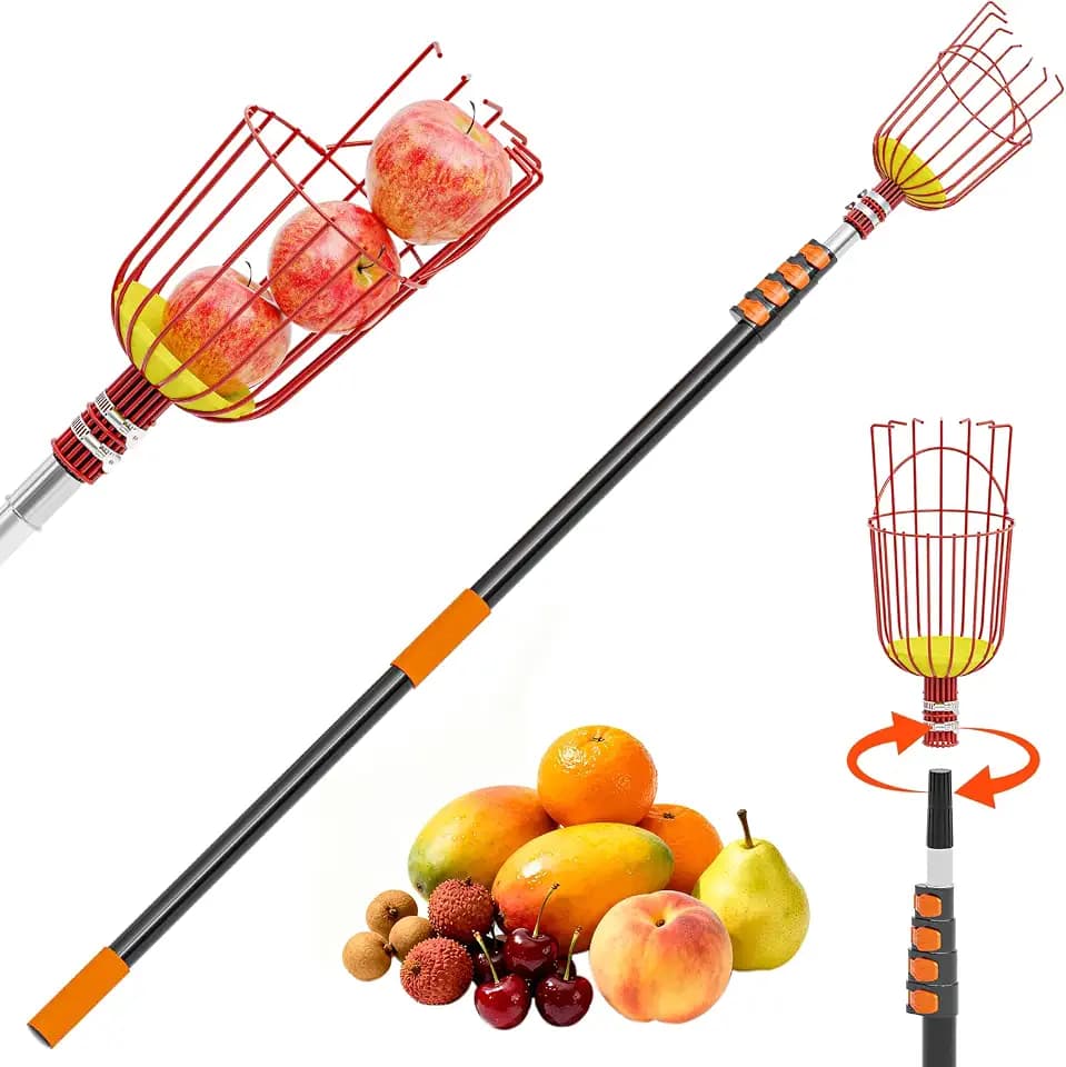 SPECILITE Fruit Picker, 5-20FT Adjustable Telescoping Pole with Basket