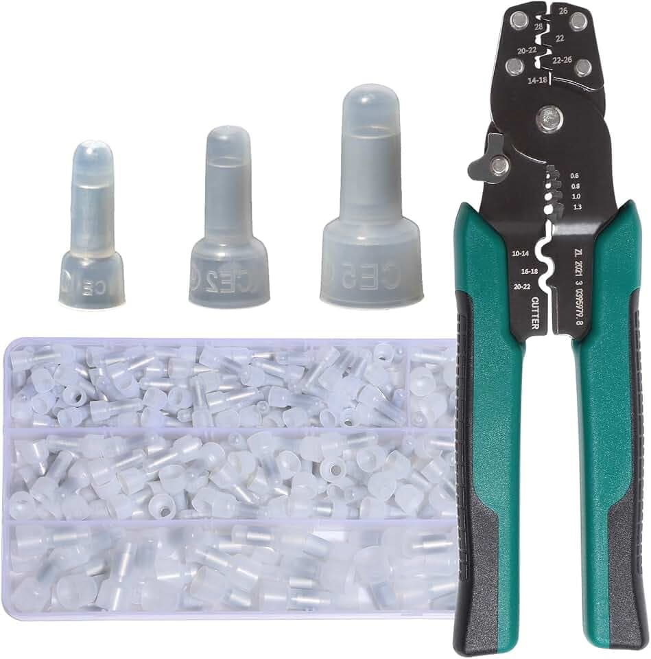 Geschlossene Crimpkappen 230 Stück 22-16/16-14/12-10 AWG Set