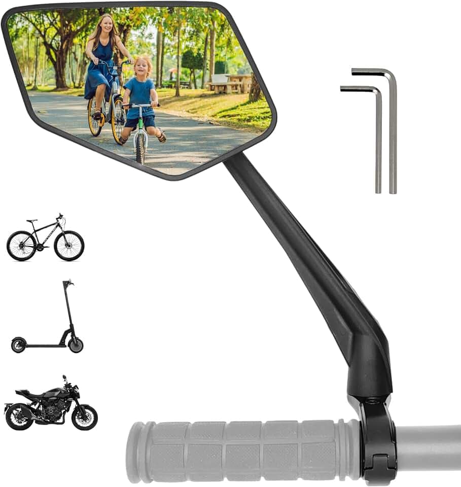 REEZER RS1 Fahrradspiegel | E-Bike & E-Scooter | Rückspiegel | 22-25,4 mm Lenker | LINKS
