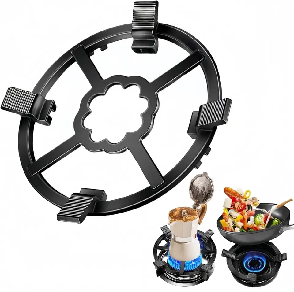 Cast Iron Wok Support Ring for Moka Pot, 2 in 1 Gas Ring Reducer Stovetop Stand for Wok small Saucepan Coffee Pot, Reducer Ring Holder for Gas Stove Hobs Cooker