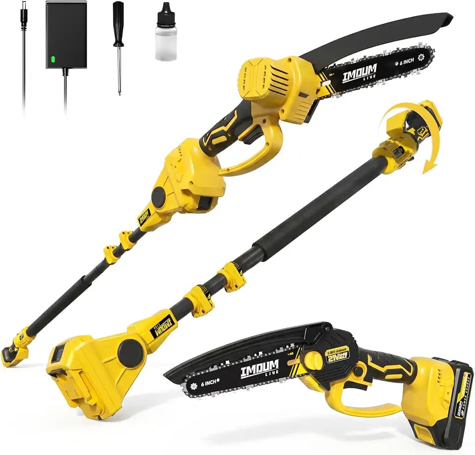 6-Inch Electric Pole Saws for Tree Trimming, 2-in-1 Cordless Mini Chainsaw
