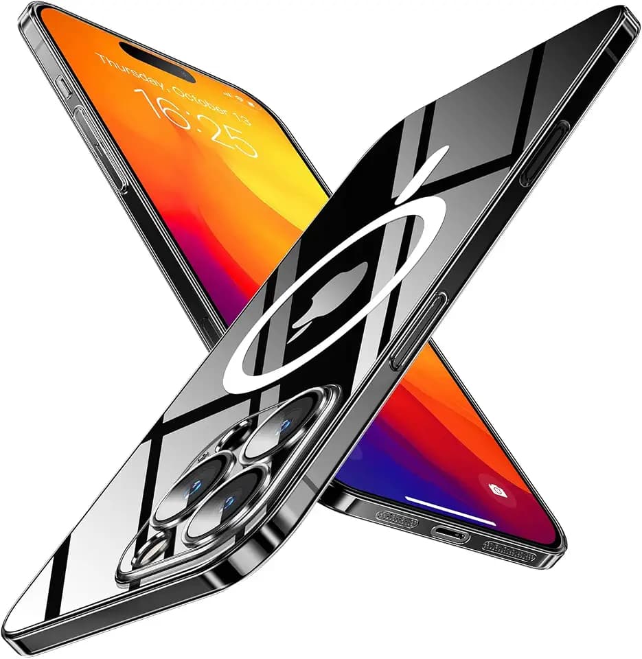 Magnetic Slim Designed for iPhone 16 Pro Max Case[Compatible with MagSafe],Thin Finish Skin Hard Back Case [Non Yellowing] Ultra Protective Fit Cover with Camera Protection 6.9 Inch (Clear)