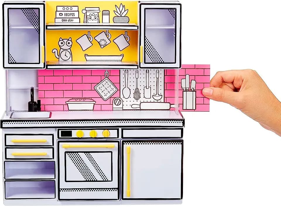 MGA's Miniverse Make It Mini Kitchen - DIY-Küchenspielset mit UV-Licht, Geheimrezept, Kunststoffspiel und Mini-Ofenhandschuhen - nicht essbar - erfordert Batterien - geeignet für Kinder ab 8 Jahren