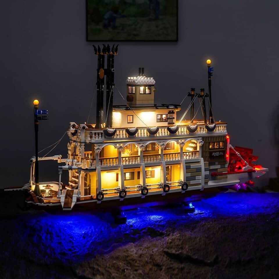 Upgraded Led Light Kit Compatible with Lego River Steamboat Building Set, Lights Decoration Compatible with Lego 21356, Best Gifts for Adults (Model Not Included)