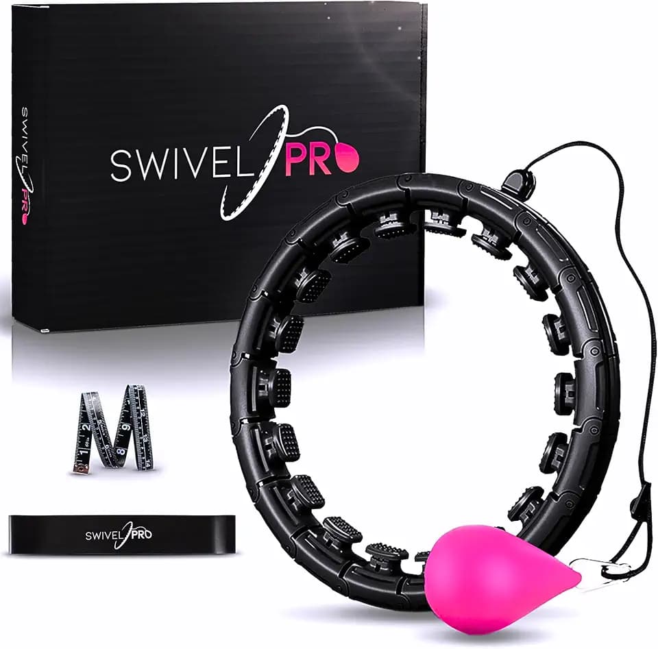 Smart Hula Hoop Reifen mit Gewichtsball für Erwachsene, mit Resistance Band und Maßband, 24 verstellbare Glieder, für Gewichtsverlust, Fitness, Abnehmen, 3in1 Set