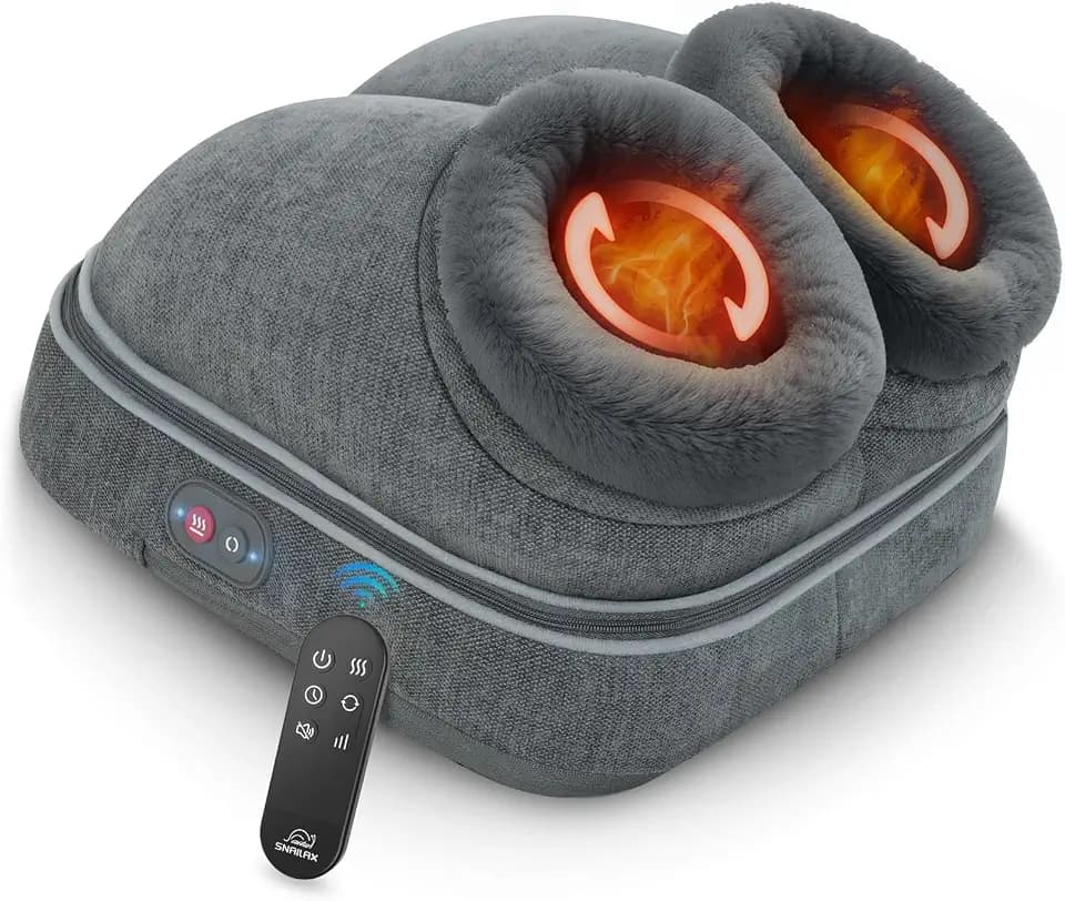 Snailax Verbessertes Shiatsu‑Fußmassagegerät mit Wärme & 2‑in‑1‑Knetmassage