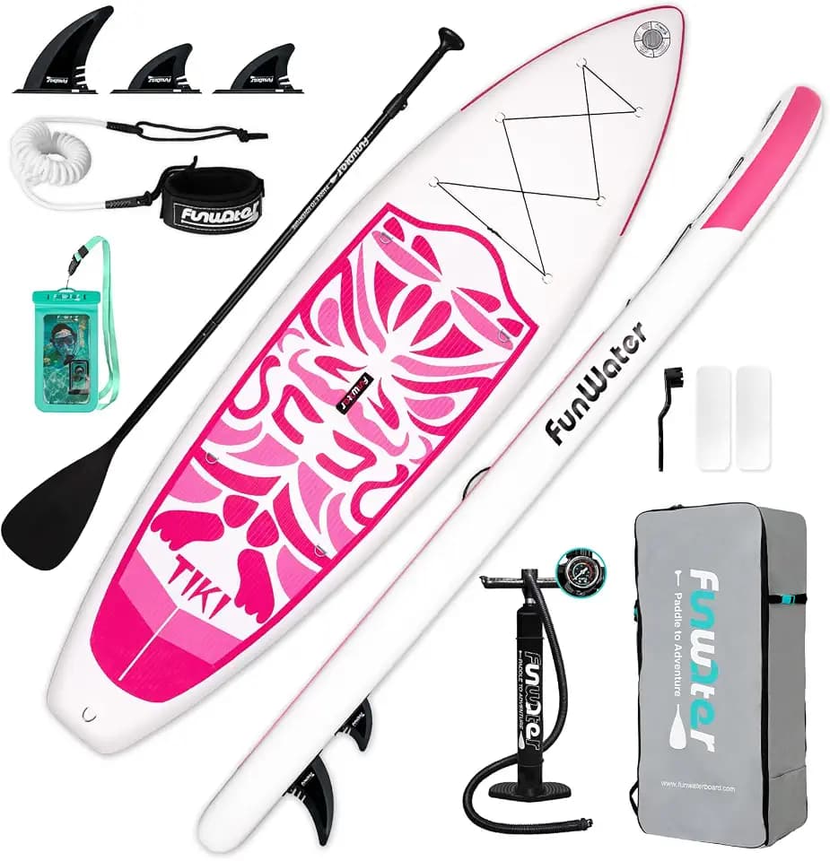 FunWater Inflatable Stand Up Paddle Board with Beginners SUP Accessories
