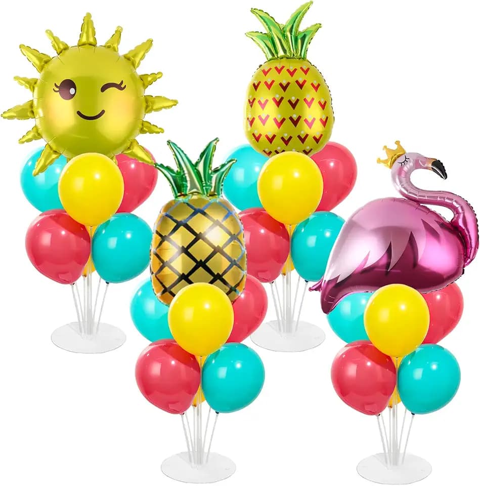 Naozinebi 4 Sets Tropical Birthday Party Balloons Stand Kit Party Decor