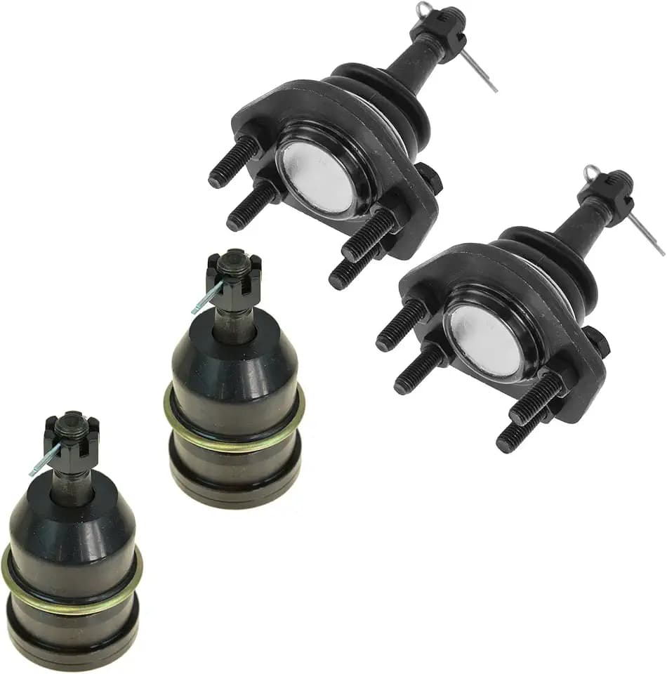 TRQ Front Upper and Lower Driver and Passenger Side Ball Joint Set