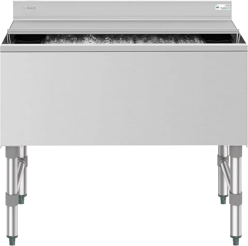 KoolMore 36 Inch Commercial Stainless Steel Underbar Ice Bin with Siding Lid, NSF Certified (KM-UIB-1836)