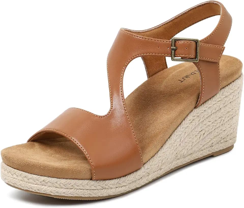 Womens Wedge Sandals Dressy Platform Espadrilles Open Toe Heels Ankle Strap
