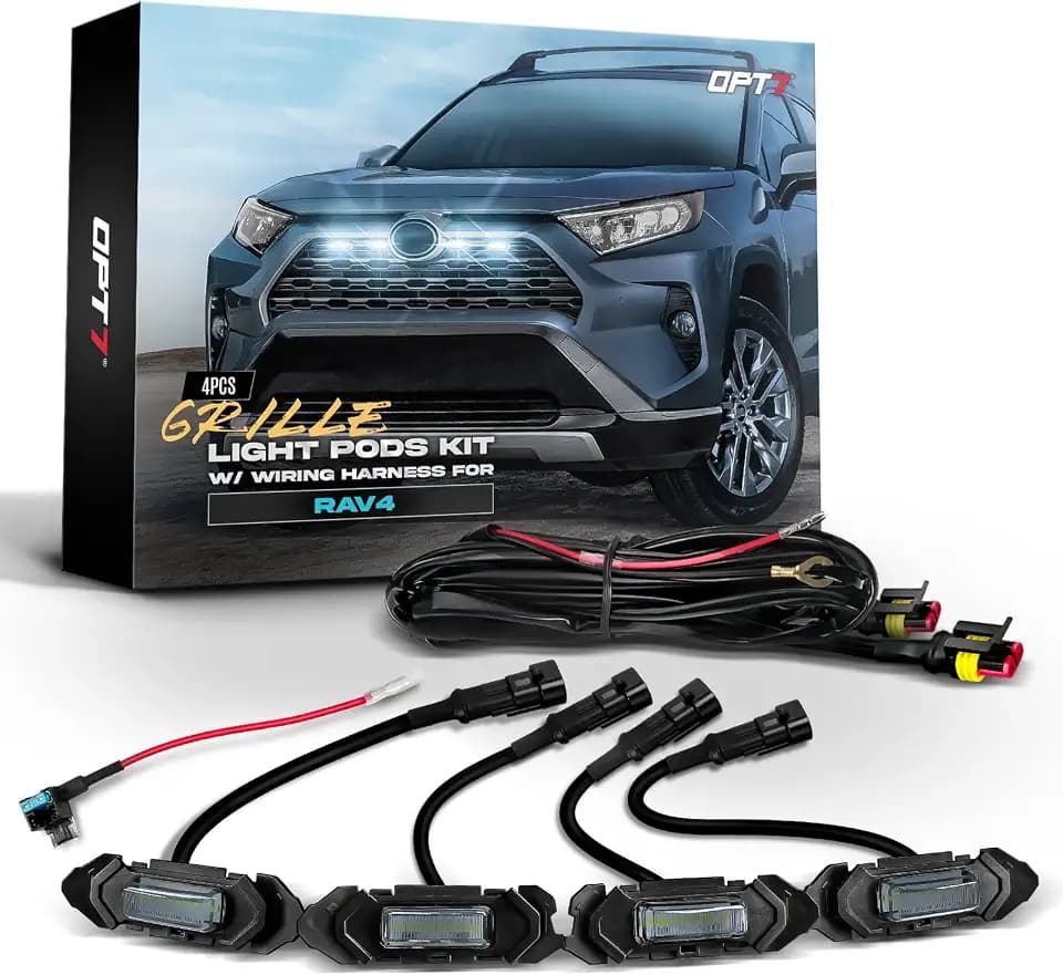 OPT7 Front White LED Grille Accent Lights for RAV4 2014-2024