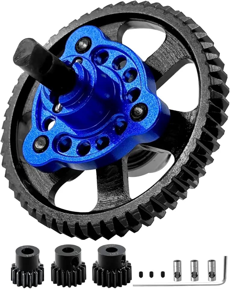 54T Spur Gear Upgrades Part for Slash Stampede Rustler 4X4（VXL）, Hardened Steel Slipper Clutch Eliminator 54T Spur Gear with Pinions Gears Set(15T 17T 19T) RC Upgrades,#6878,Navy Blue