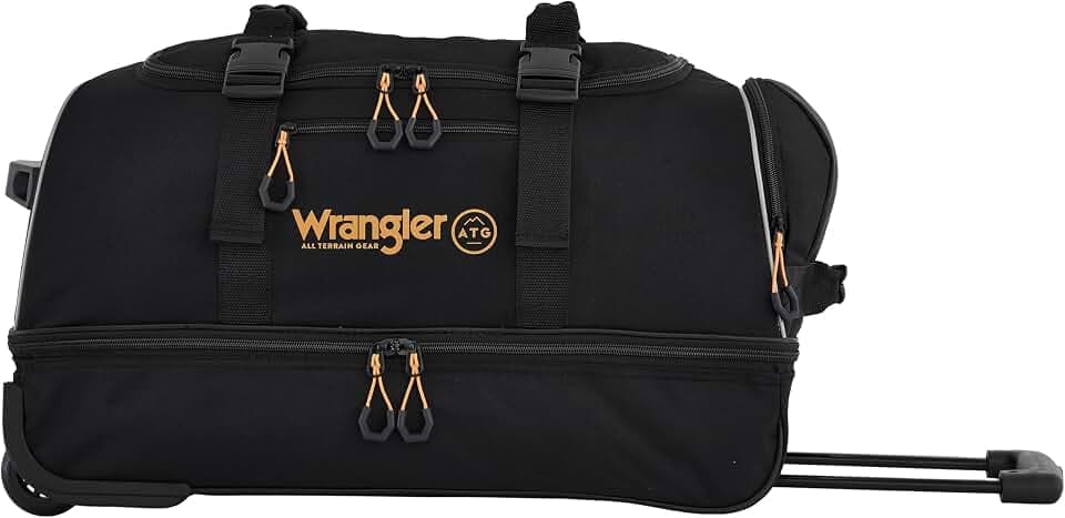 ATG Compass Rolling Travel Duffel Bag, Rich Black, 22-Inch
