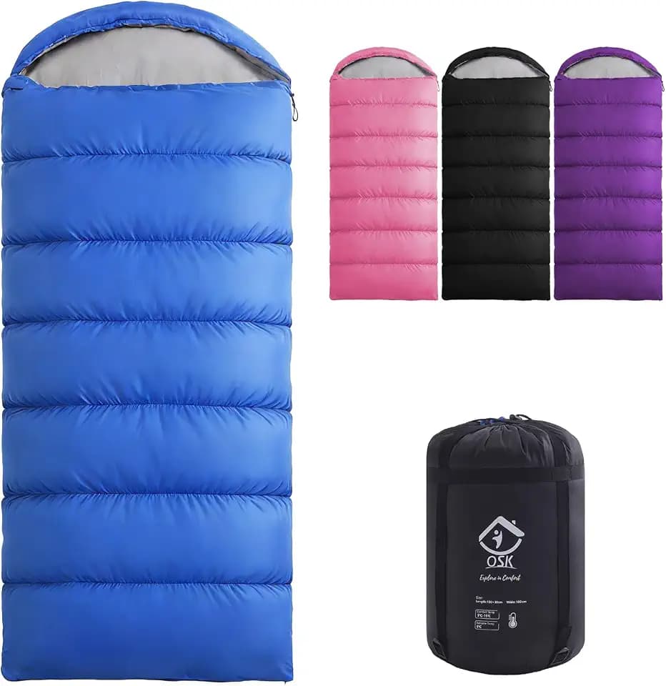 XXL Sleeping Bag for Adults Lightweight 41-59℉, 3-4 Season Waterproof Camping Sleeping Bag with Compression Sack for Backpacking Hiking