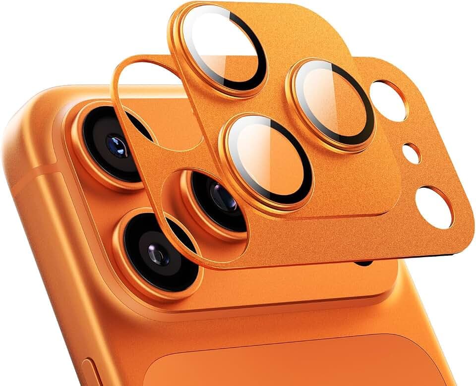 MAGIC JOHN for iPhone 17 Pro Max Magnetic Camera Lens Protector Orange