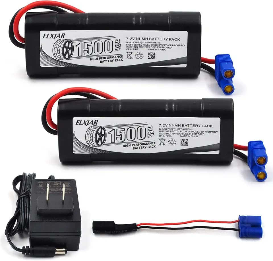 (2-Pack) 7.2V 1500mAh Ni-MH Battery with EC3 Connector for DYNB2473