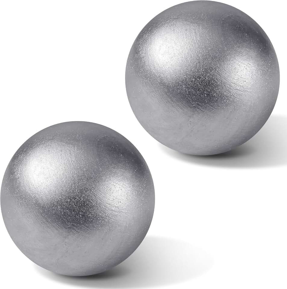 Wettarn 2 Pcs Iron Shot Put 8.8 lb Outdoor Shot Put 4 kg for High School Track and Field Competition and Practice Silver Shotput