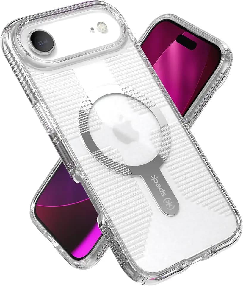 Speck GEMSHELL Grip +MS Case for iPhone 17 Air - Clear/Clear | Slim Protective Grip | Drop Protection | MagSafe Compatible