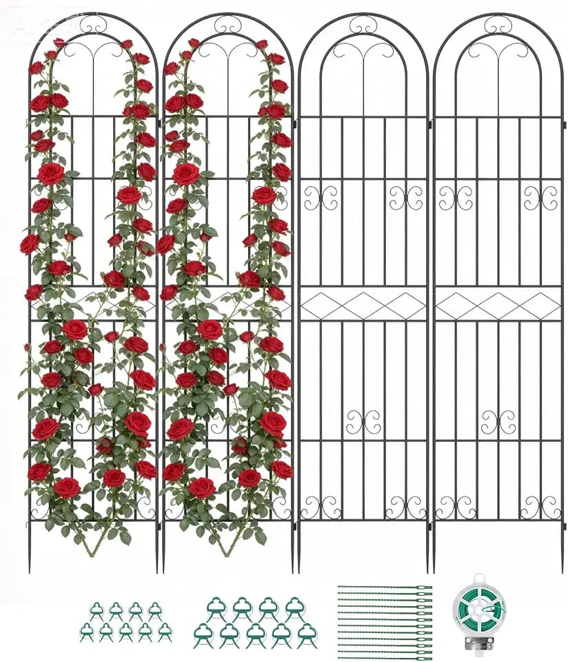 Suteck Garden Trellis for Climbing Plants Outdoor, 87" H x 20" W, 4 Pack