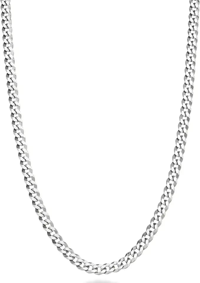 Miabella Italian 925 Sterling Silver Cuban Link Chain for Men Women 3.5mm