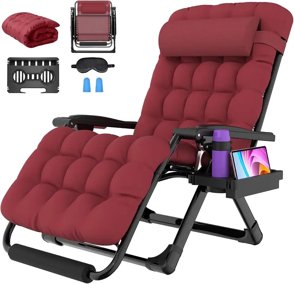 Suteck Oversized Zero Gravity Chair,500LBS 33In XXL Outdoor Recliner Chairs