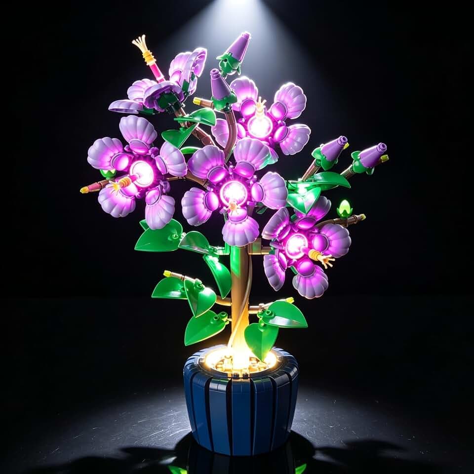 BrickSoul Light Kit for Lego Hibiscus Flower Décor Set 10372, Light Only