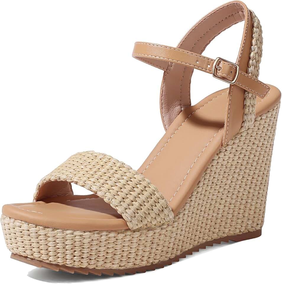 mikarka Wedges Heels Sandals for Women- Open Toe Espadrille Platform Sandal