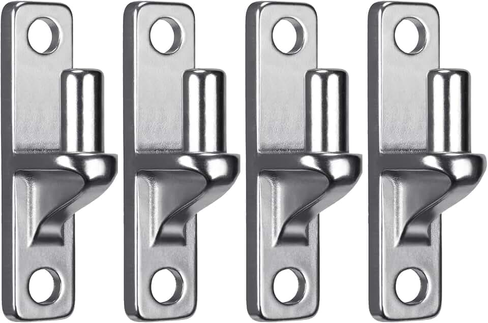 Insaga 304 Stainless Steel Gate Hinges 4 Pcs, Heavy Duty Wall Mount Hinges with 5/8" Pin, One-Piece Casting Farm & Chain Link Fence Gate Hardware