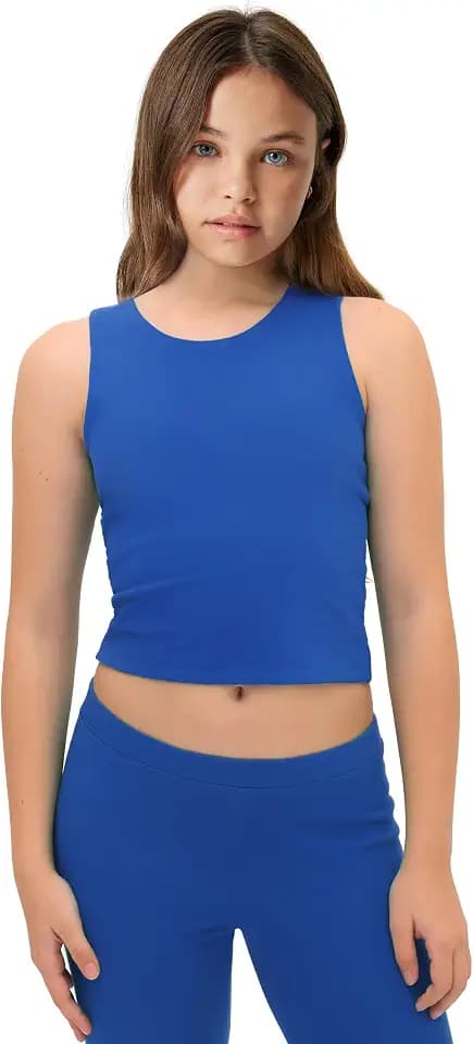 Lilax Girls' Double Lined Sleeveless Basic Crop Tank Top