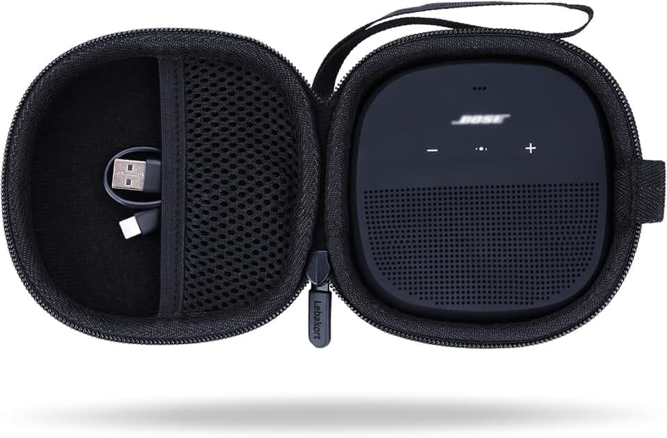 Lebakort Storage Case Compatible with Bose SoundLink Micro Speaker (Black Case)