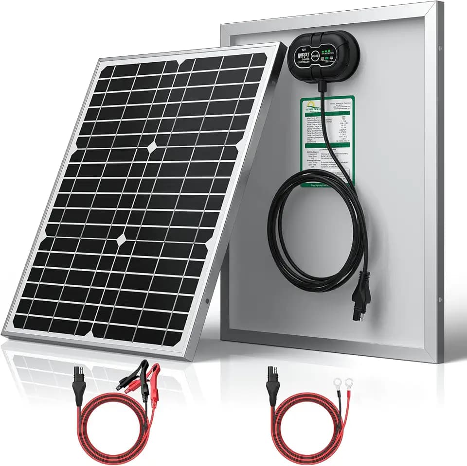 SUNER POWER 20W 12V Solar Panel Battery Trickle Charger Maintainer Ultra