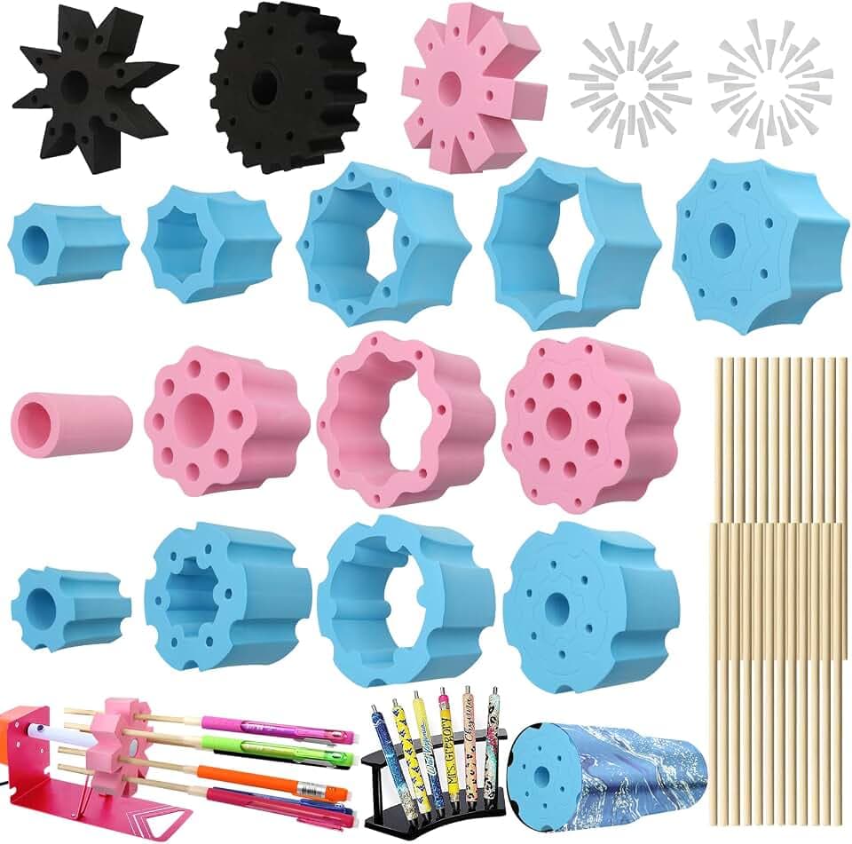 Openfly Cup Turner Foam Set, 6Pcs Detachable Tumbler Turner Inserts for 3/4 Inch PVC Pipe Cup Turner Spinner Foams for Tumbler Epoxy Pen Turner Attachment for 10 oz 12 oz 20 oz 30 oz Tumblers Crafting