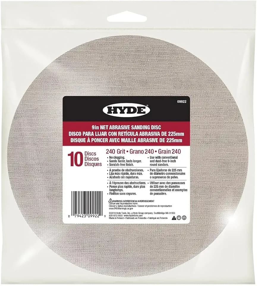 Hyde 09922 9" Disk Abrasive Sanding Net, 240 Grit, 10 pack